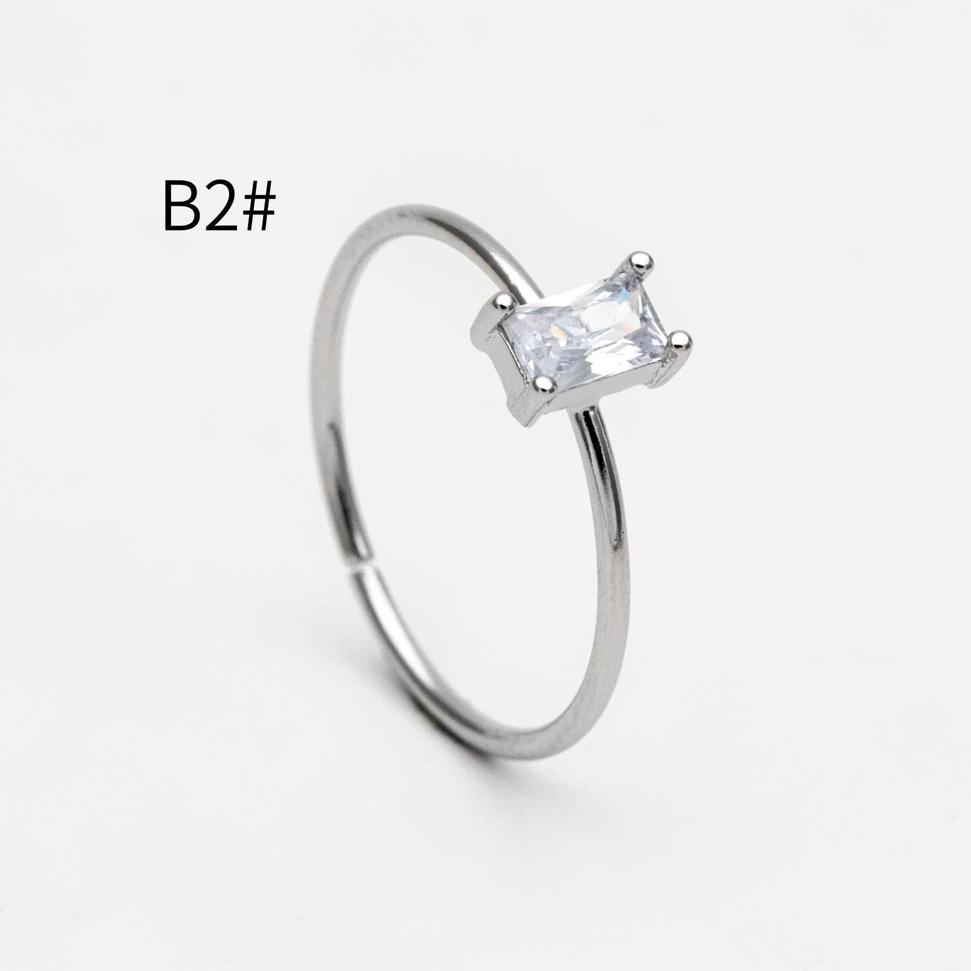 4pcs CZ Pave Gold/ Silver Minimalist Ring, Dainty Ring, Thin Ring, Weeding Ring (#JZ-014)